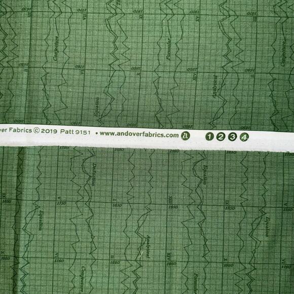 Color Theory Graph in Dark Green by Andover Fabrics - 1/2 Yard - Dark Plots - Picture 6 of 6